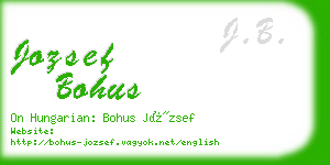 jozsef bohus business card